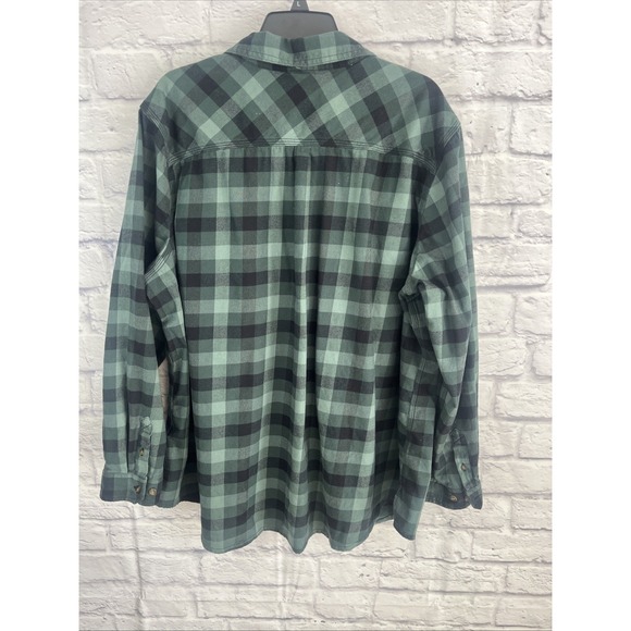 Carhartt Women's Green Black Button Down Flannel Rustic Gorpcore Shirt Size 3X - Picture 7 of 9